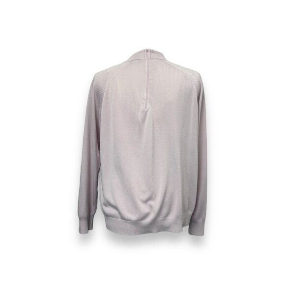 Hampshire Studio Womens Mock Neck Zip Back Sweater XL Light Pink - Picture 3 of 8